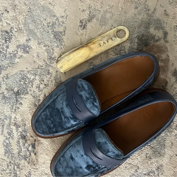 Taft Navy Velvet Loafers - Picture 4 of 4